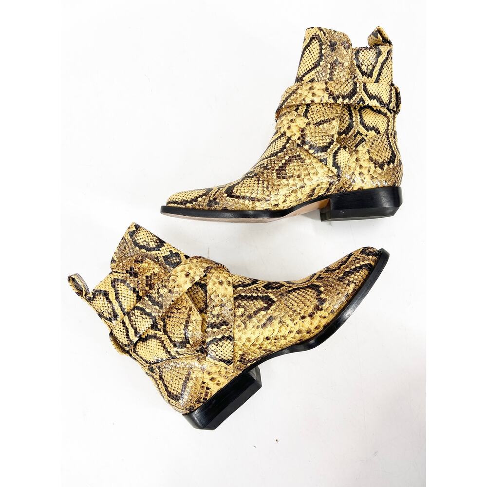 Chloe Rylee Python Snakeskin Print Leather Buckle… - image 4